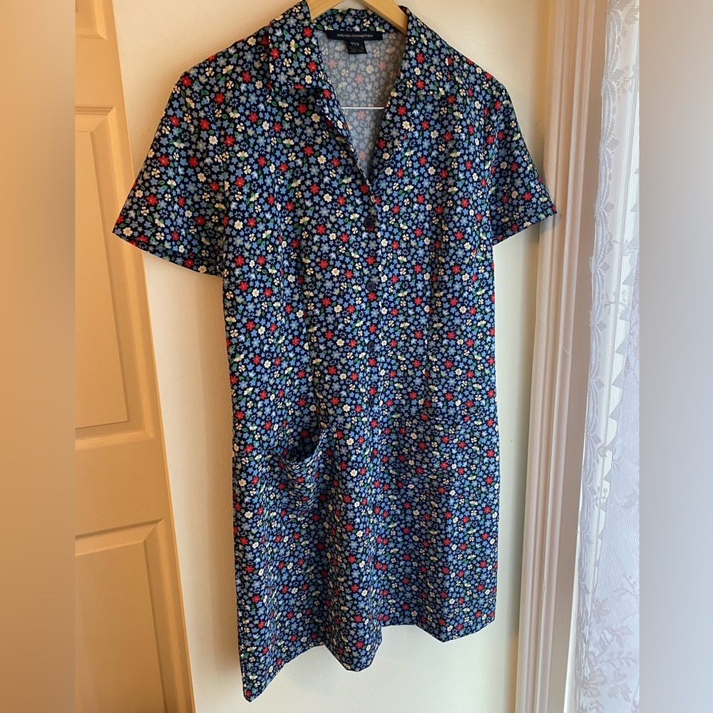 French Connection Navy Floral Mini Dress